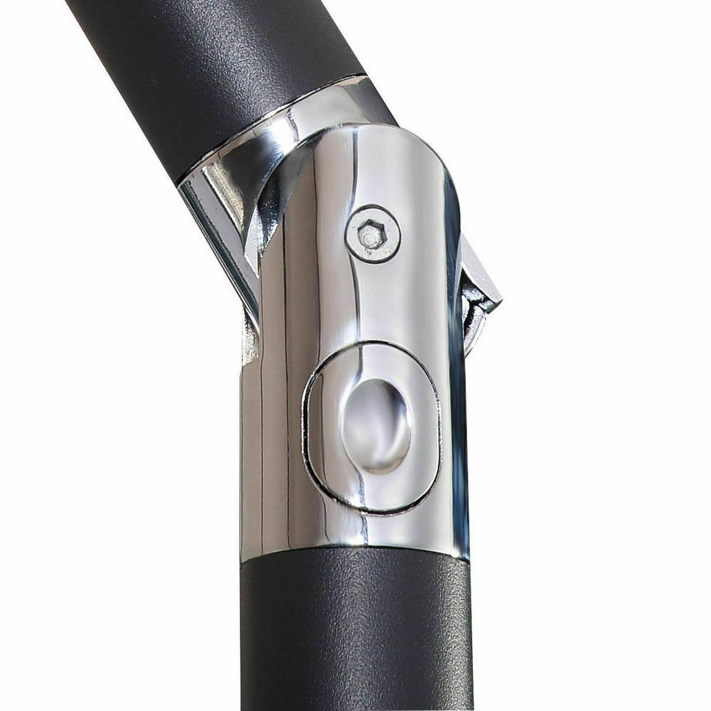 10ft Beige Solar LED Patio Umbrella with Steel Crank