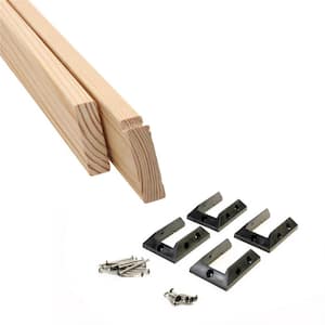 2 in. H x 72 in. W Pressure-Treated Natural Pine Stair Rails with Black Brackets Stair Railing Kit