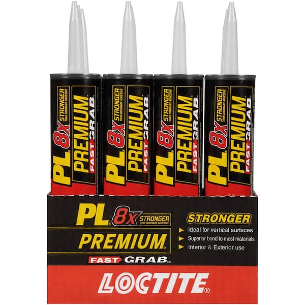 Loctite PL Premium Fast Grab 10 oz. Polyurethane Construction Adhesive Grey Cartridge (12 pack)