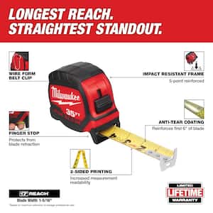 35 ft. x 1-5/16 in. Wide Blade Tape Measure with 17 ft. Reach