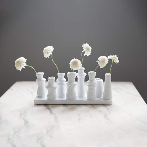 Storied Home Stoneware Multi Vase with 8 Sections 3 in. in