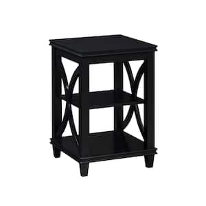 Florence 16 in. Black Standard Square End Table with Shelves