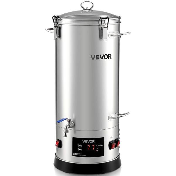 8 Gal. Stainless Steel Beer Brewing Equipment, 1500W All-in-One Home Brewing Kit with Tall Strainer & Reinforced Handle