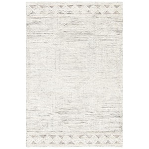 Abstract Ivory/Gray Doormat 2 ft. x 3 ft. Geometric Striped Area Rug