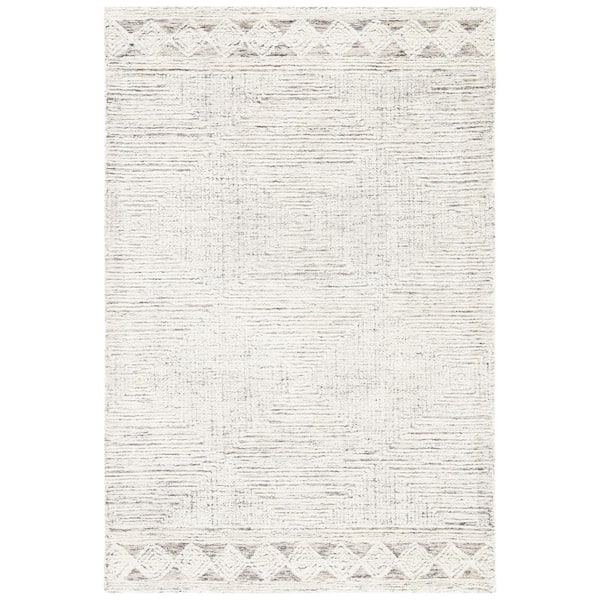 SAFAVIEH Abstract Ivory/Gray 2 ft. x 3 ft. Geometric Striped Area Rug