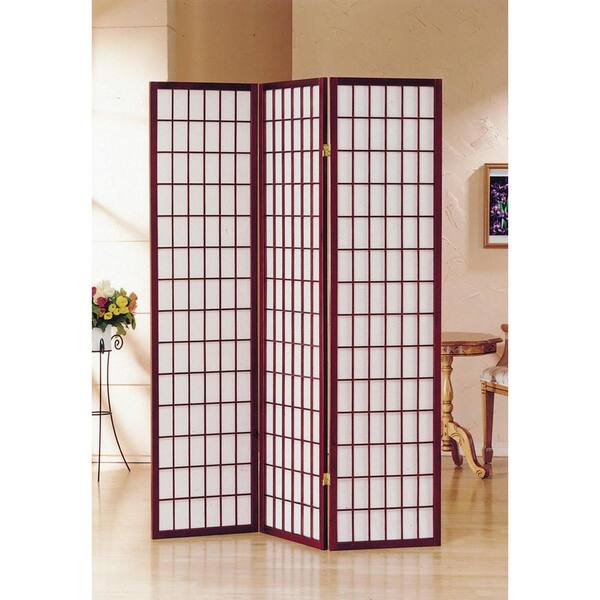 ORE International Cherry 3-Panel Room Divider R566B - The Home Depot