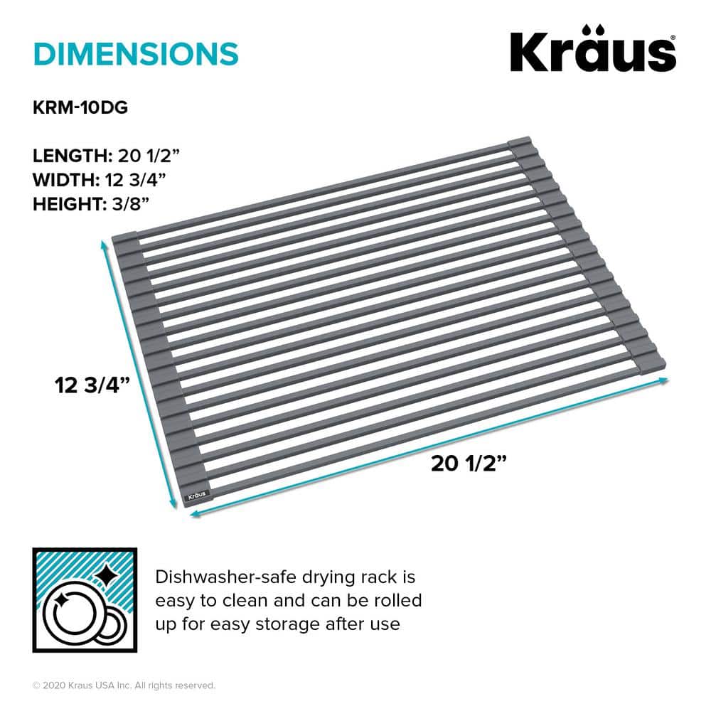 Dark Gray Foldable Stainless Steel Over-Sink Dish Drying Rack