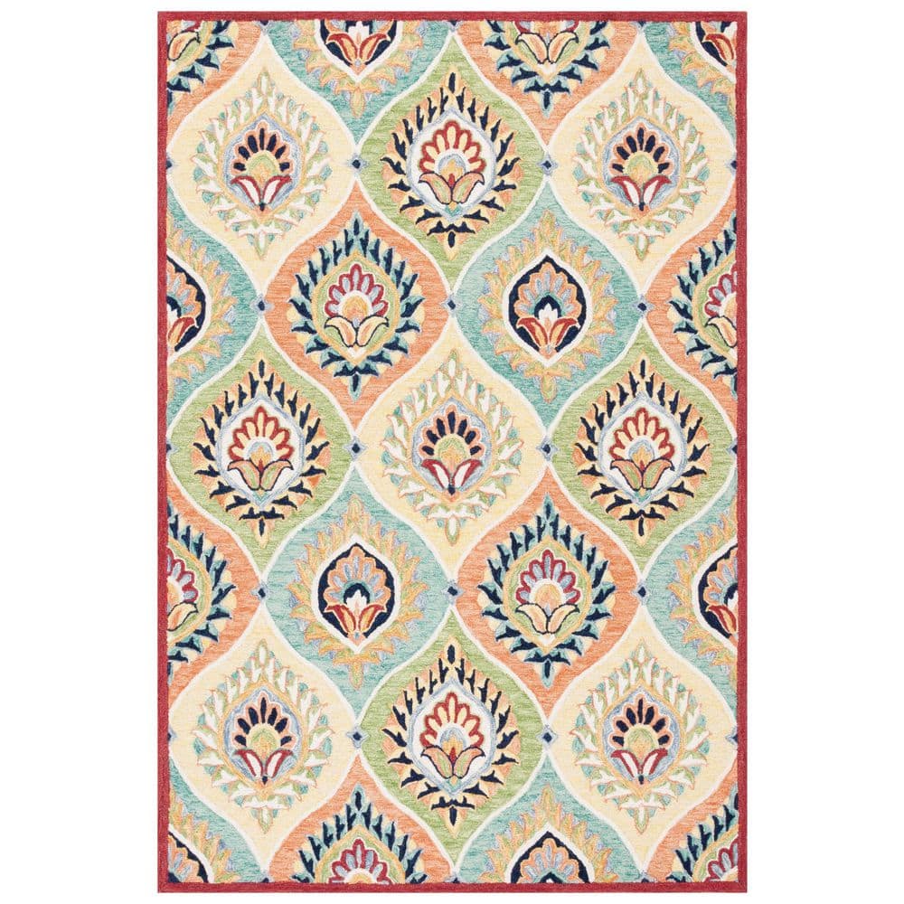Heritage 5 ft. x 8 ft. Green/Rust Border Quatrefoil Area Rug price history on PriceWatchPro