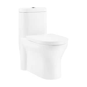 Monaco 1-Piece 10 in. Rough in 1.1/1.6 GPF Dual Flush Elongated Toilet with in White