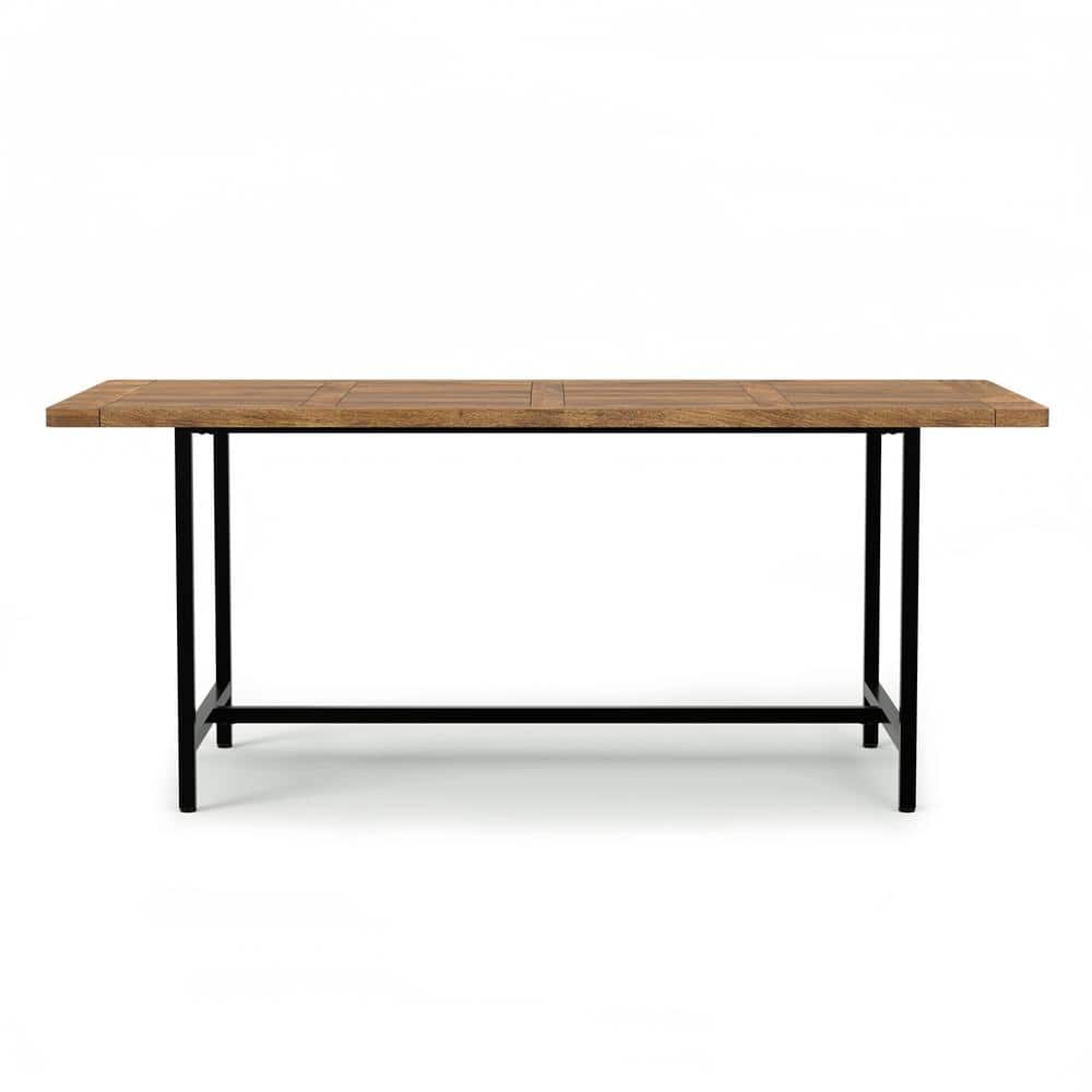 Campbell 72" Burnt Wax Mango Wood Industrial Dining Table