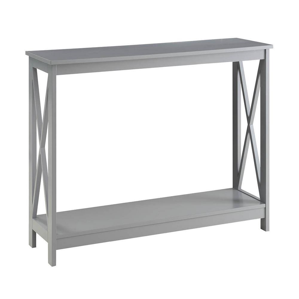 Gray Oxford 40" Wood Console Table with Storage Shelf