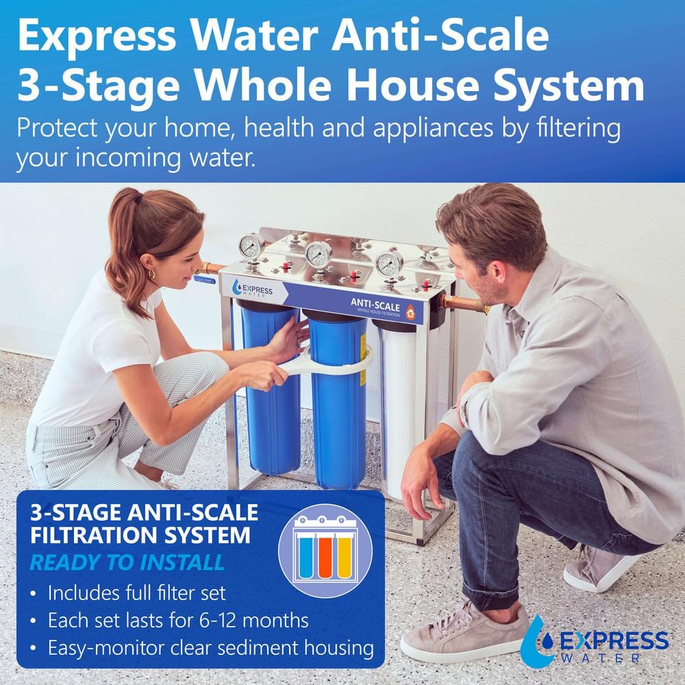 Express Water 3-Stage Whole House Anti-Scale Filtration System