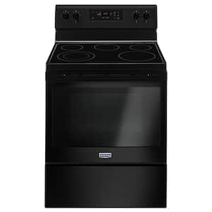 5.3 cu. ft. Electric Range Shatter-Resistant Cooktop in Black