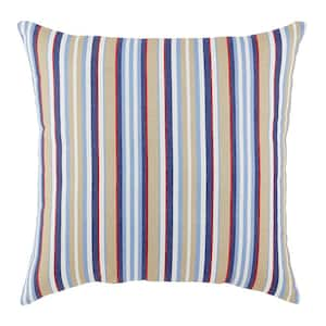 18 in. x 18 in. Emilia Stripe Square Outdoor Throw Pillow