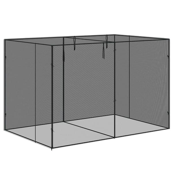 10 ft. x 6 ft. Crop Cage Plant Protection Grow Tent with Zipper Doors in Black