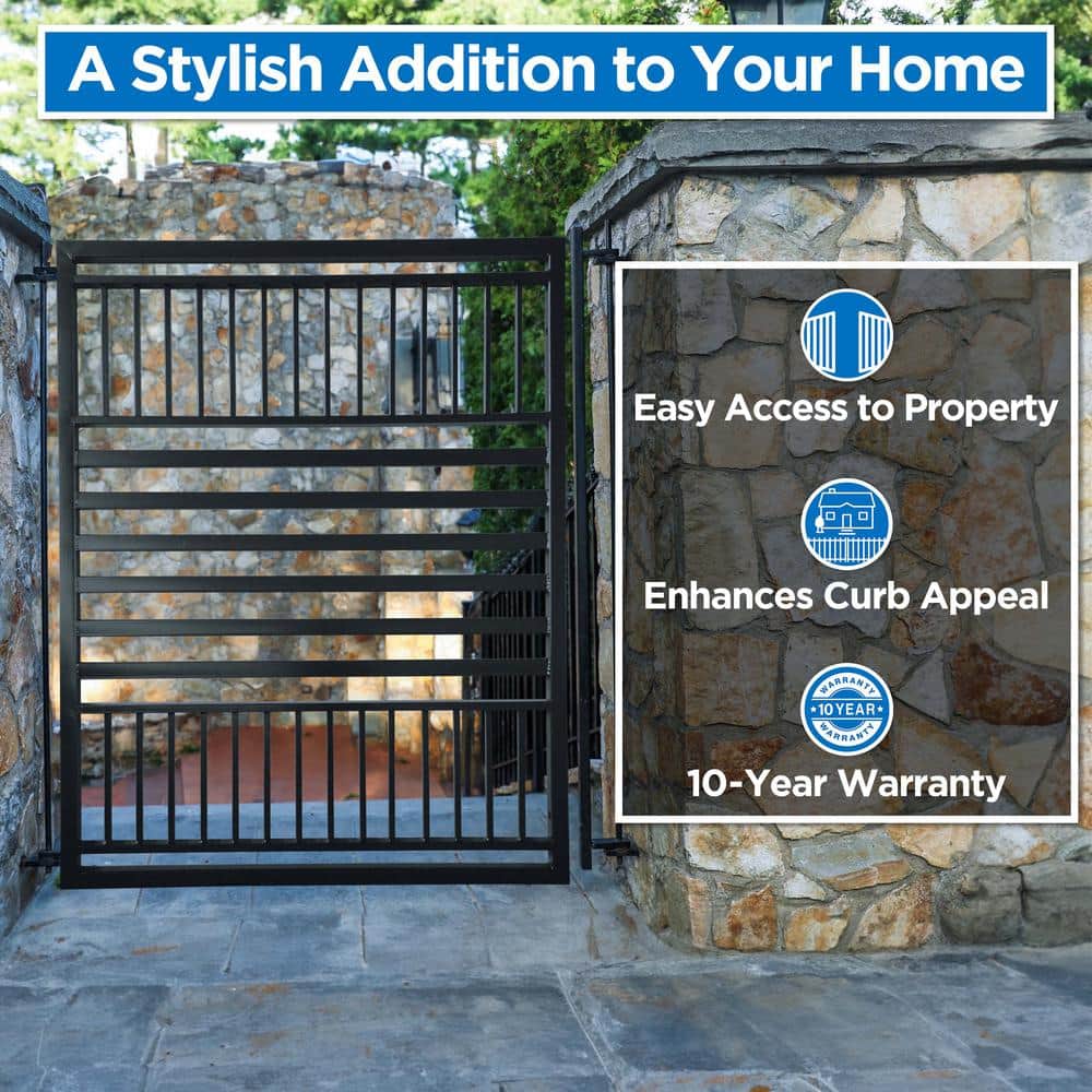 Barcelona Style Black Steel Garden Pedestrian Gate