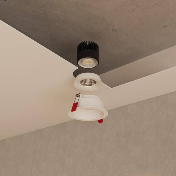 Inspira 3 in.White Gimbal Integrated LED Canless Recessed Lighting Kit,Selectable 5CCT, 12-Watt, 1000-Lumen, ETL, 1-Pack