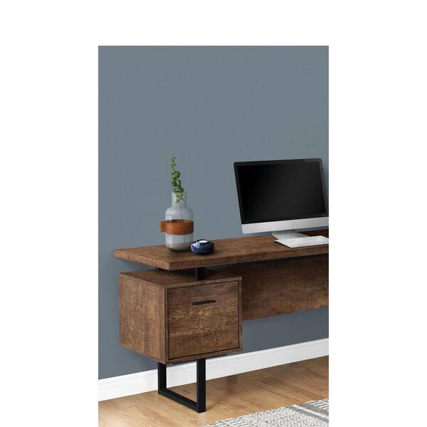 Monarch Natural Reclaimed Wood Look Reversible Computer Desk