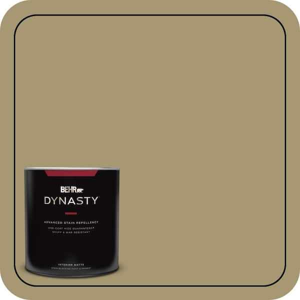 BEHR DYNASTY 1 qt. #S330-5 Dried Chive One-Coat Hide Matte Interior Stain-Blocking Paint & Primer