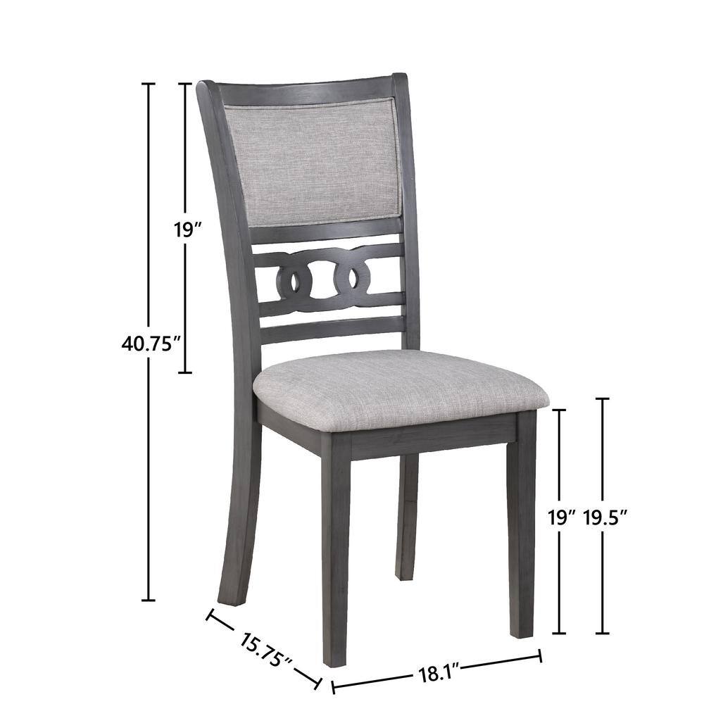 Gia 18" Gray Upholstered Wood Side Chairs (Set of 2)