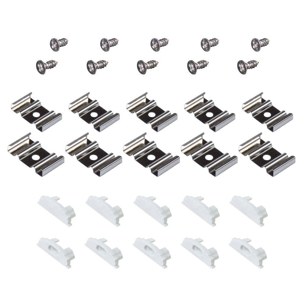 White Bendable LED Tape Light Mounting Hardware Kit