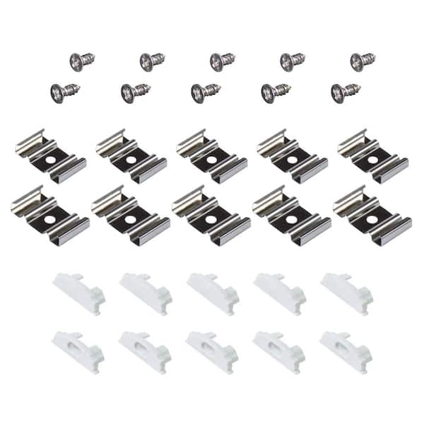Armacost Lighting Bendable White Tape Light Channel Accessory Pack LED Mounting Hardware (10-Pack)