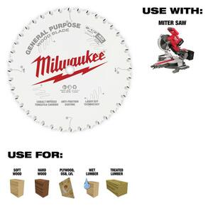 Milwaukee 10 In X 40 Tooth General Purpose Circular Saw Blade 48 40 1024 The Home Depot