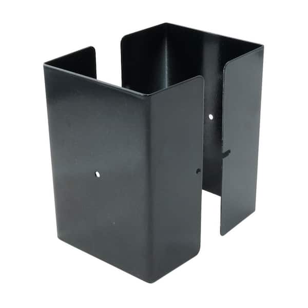 Fence Armor 4 in. x 4 in. x 1/2 ft. H Powder Coated Black - Galvanized Steel Pro Series Mailbox and Fence Post Guard