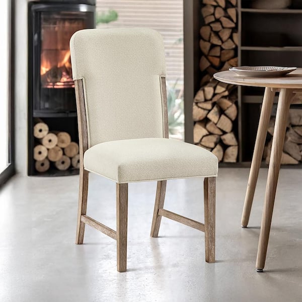 Lazzara Hilton Beige Chenille Upholstery Dining Room Side Chair