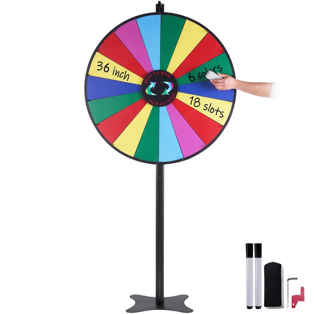 VEVOR Spinning Prize Wheel, 36 in. 18 Slots Spinning Wheel, Roulette ...