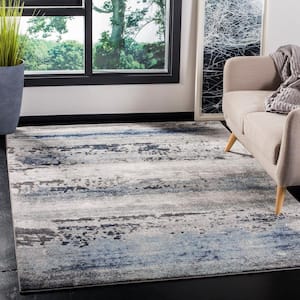 Galaxy Gray/Ivory 5 ft. x 5 ft. Square Abstract Area Rug