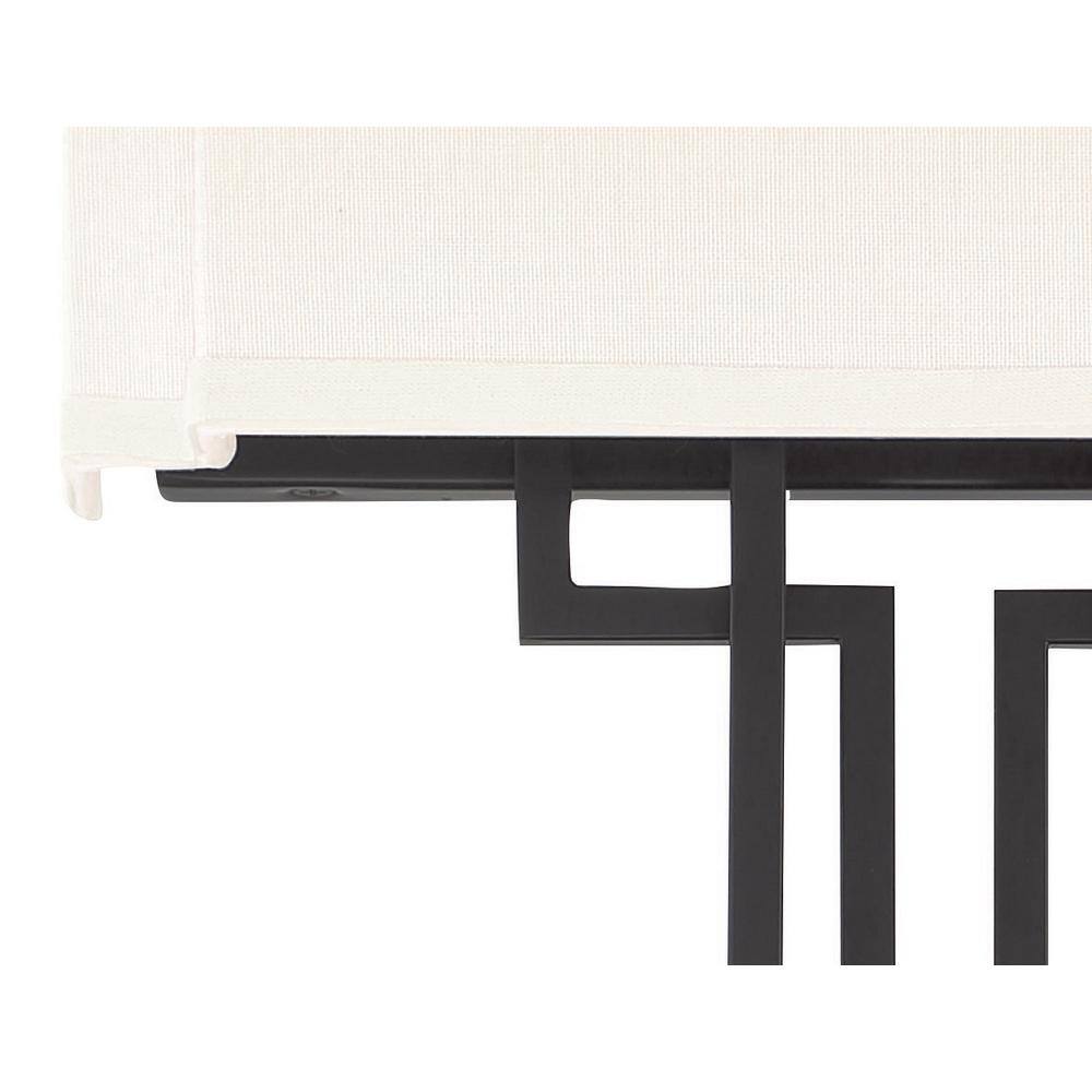 Coal and Polished Nickel 2-Light Dimmable Wall Sconce with White Linen Shade