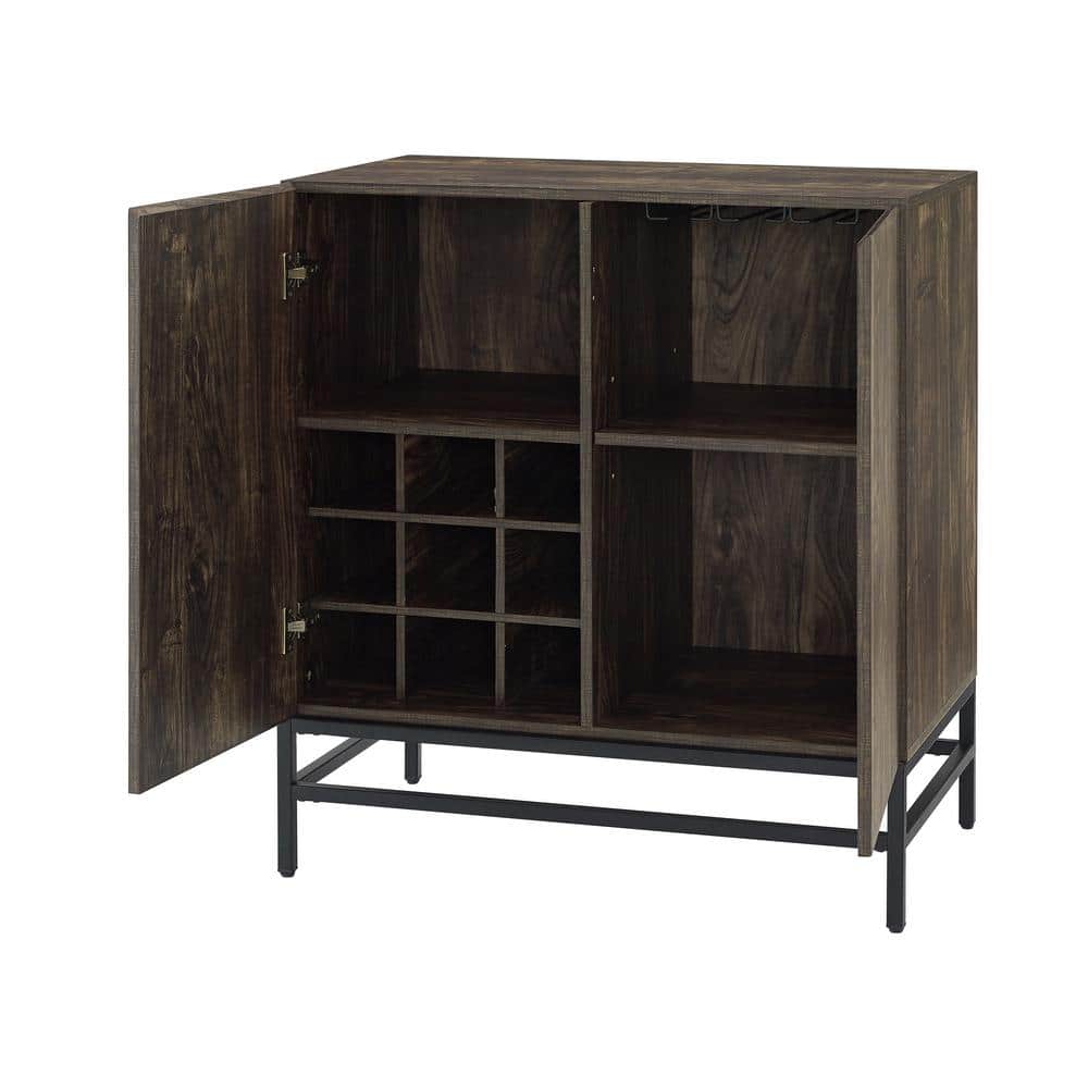 Jacobsen Brown Ash and Matte Black Bar Cabinet