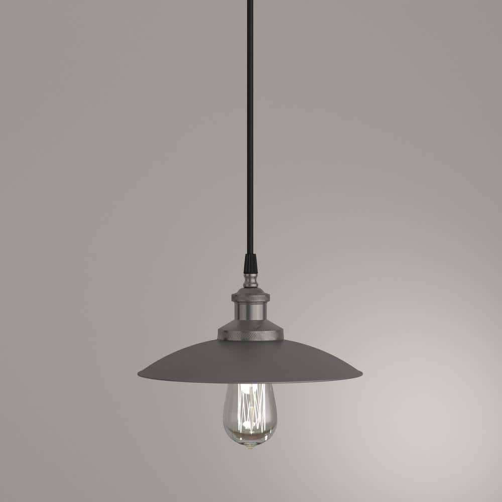Vintage Electric Mini-Pendant with Brushed Nickel Finish and Black Cloth Cord