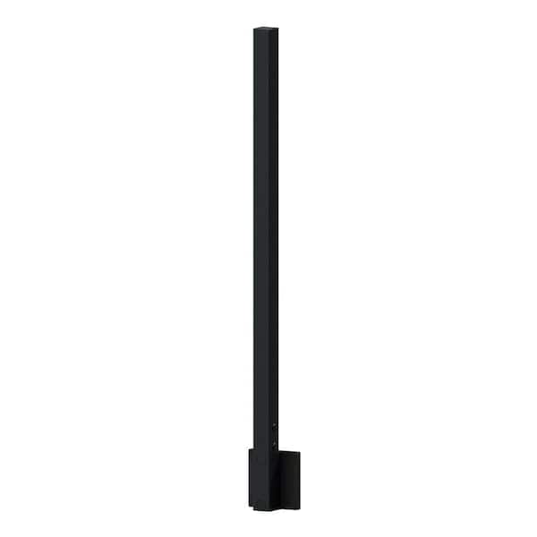 MountainView 42 in. x 7 in. Glass Deck Railing Matte Black Stainless Steel Fascia Post