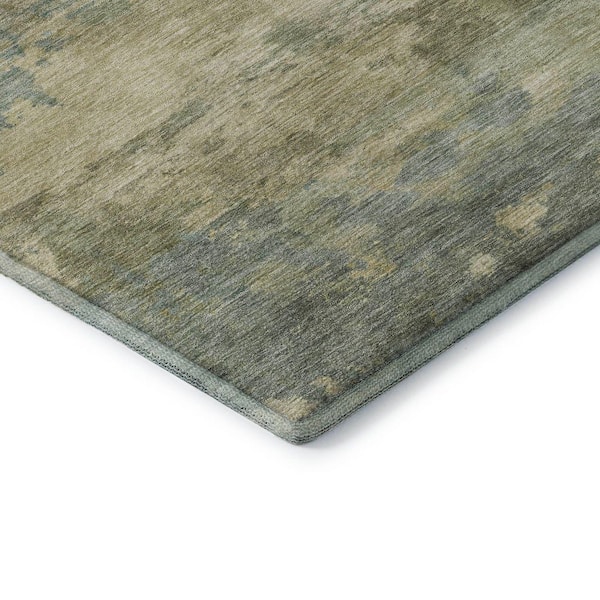 Mayfield Premium Machine Washable Abstract AMF2075 Seafoam 10 ft. x 14 ft. Area Rug