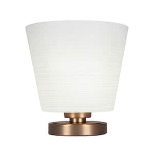 Quincy 10 in. New Age BrassAccent Lamp with Multicolored Glass Shade