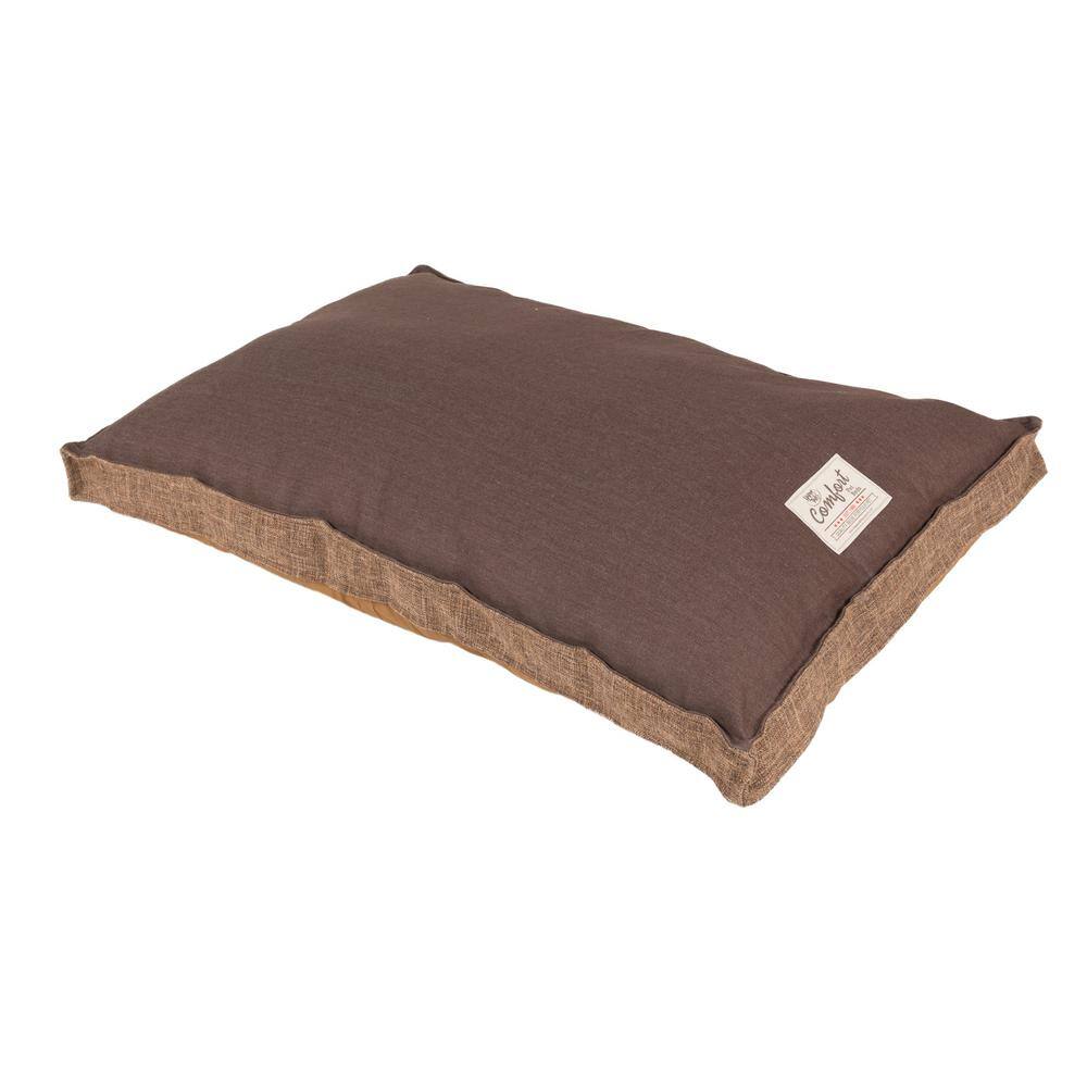 Happy Tails Medium 36 in. x 27 in. Denim Pet Bed Brown 30026 The Home Depot