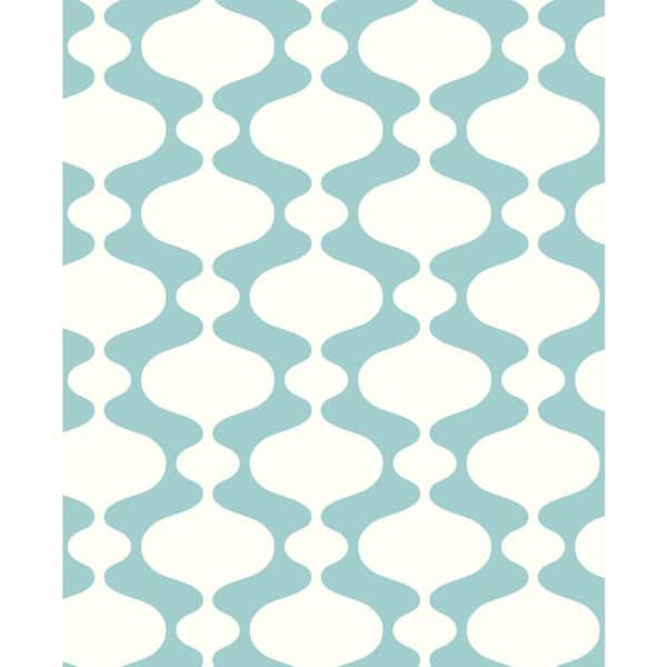 A-Street Prints Landon Teal Abstract Geometric Teal Wallpaper Sample, Blue