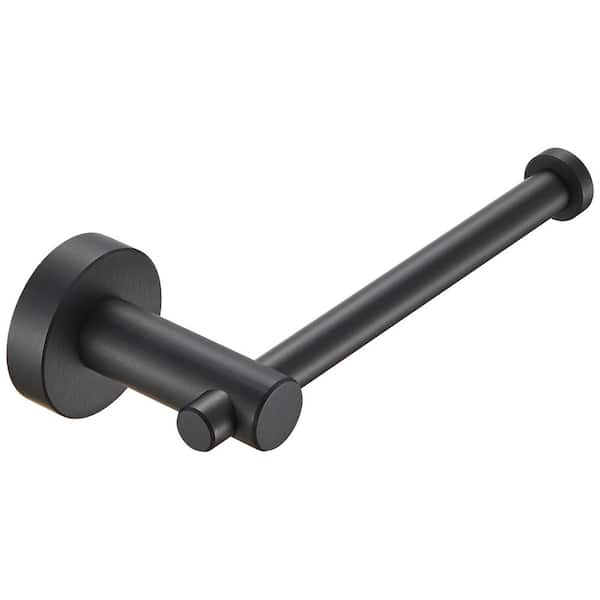 Tidoin 6.77 in. Aluminum Wall-Mount Single Toilet Paper Holder in Matte Black