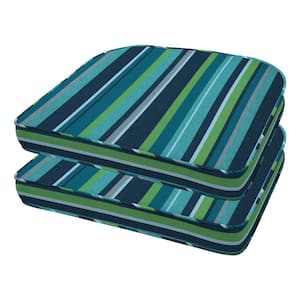 Stripe Poolside Rounded Outdoor Seat Cushion (2-Pack)