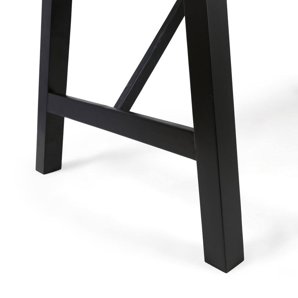 Borocay Light Gray Acacia Wood Splayed H-Frame Dining Table