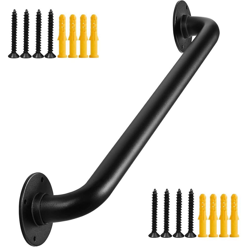 2 ft. Iron Indoor Outdoor Stair Handrail Black Matte Finish Safety Grab Bar for Elderly 24 in. Railing price history on PriceWatchPro