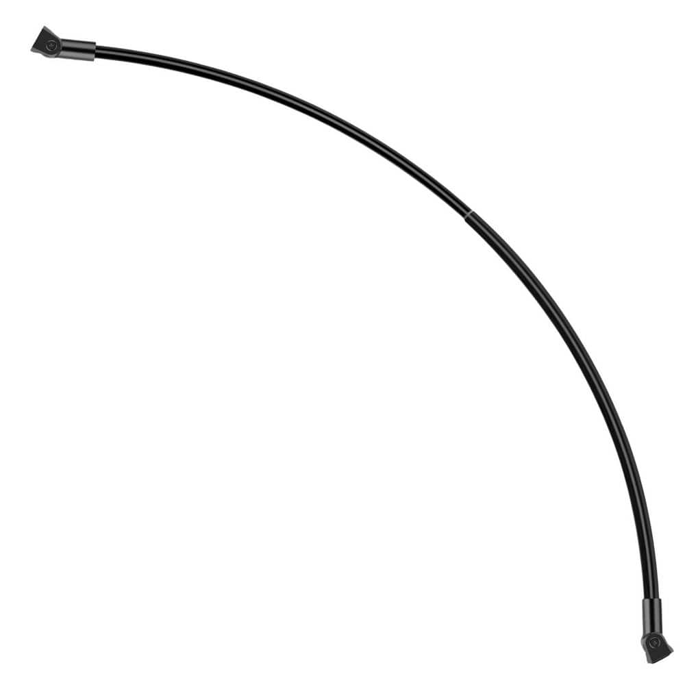 72 in. Aluminum Adjustable Curved Shower Rod in Black, Shower Curtain Rod with Rotating Brackets for Extra Shower Space price history on PriceWatchPro