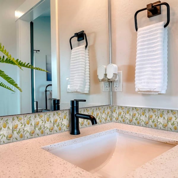 Yellow, Green, and Gray R46 8 in. x 8 in. Vinyl Peel, and Stick Tile (24-Tiles, 10.67 sq. ft. / pack)
