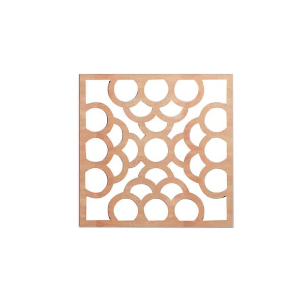 Ekena Millwork 15-3/8" x 15-3/8" x 1/4" Medium Harlingen Decorative Fretwork Wood Wall Panels, Cherry (20-Pack)