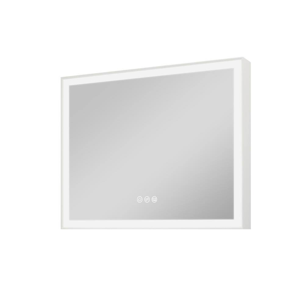WELLFOR ERIC 40 in. W x 32 in. H Rectangular Aluminum Framed AntiFog