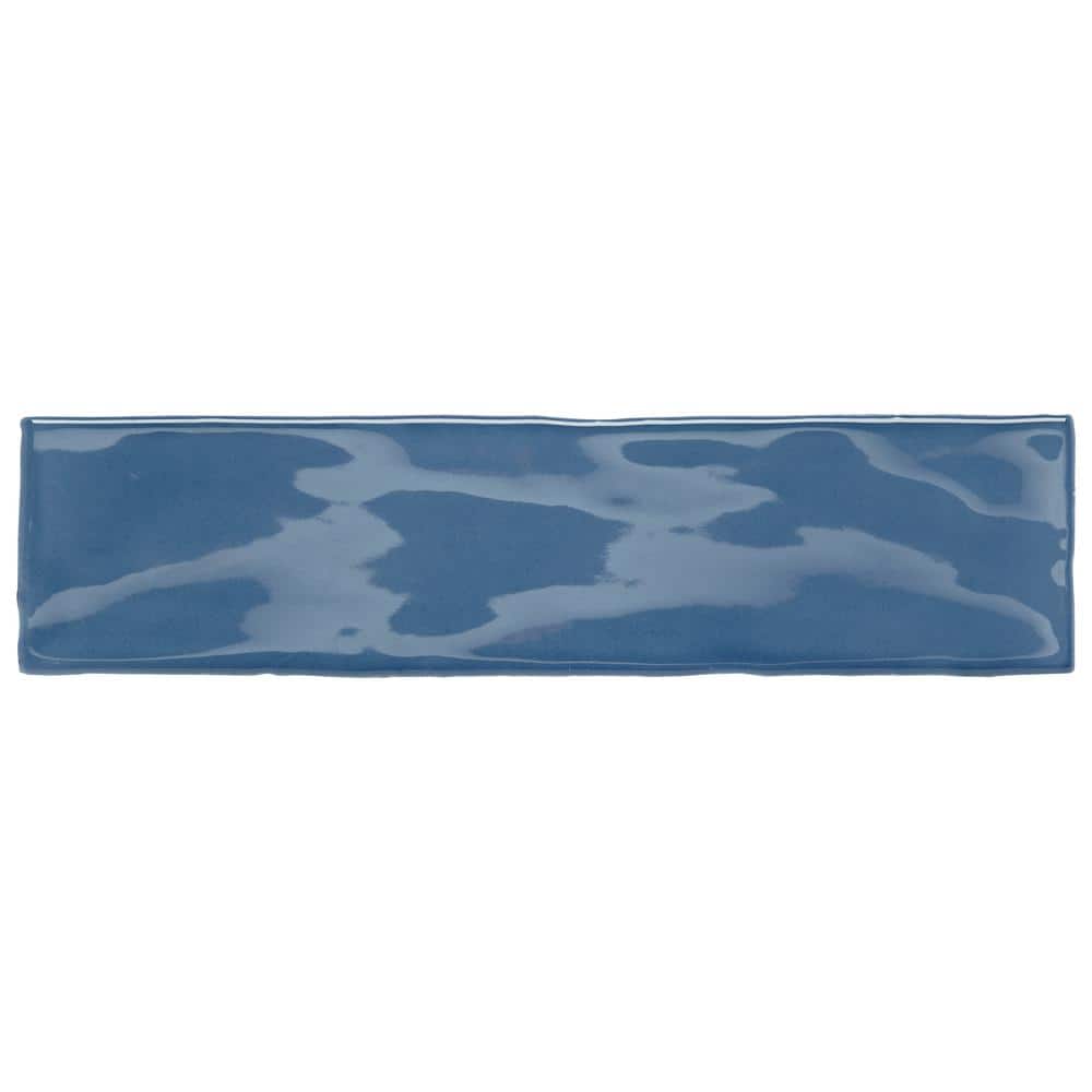Costa Clara Blue Wave Glossy Ceramic Wall Tile 3" x 12"