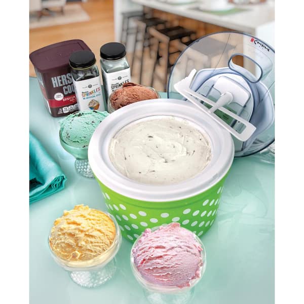 Euro Cuisine Automatic Ice Cream, Gelato, Sorbet & Frozen Yogurt Maker, Green
