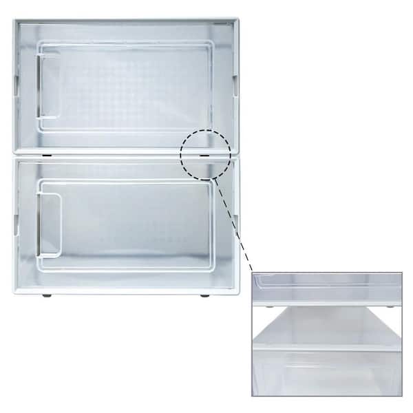 Afoxsos 12-Pair Transparent Stackable Clear Plastic Shoe Storage